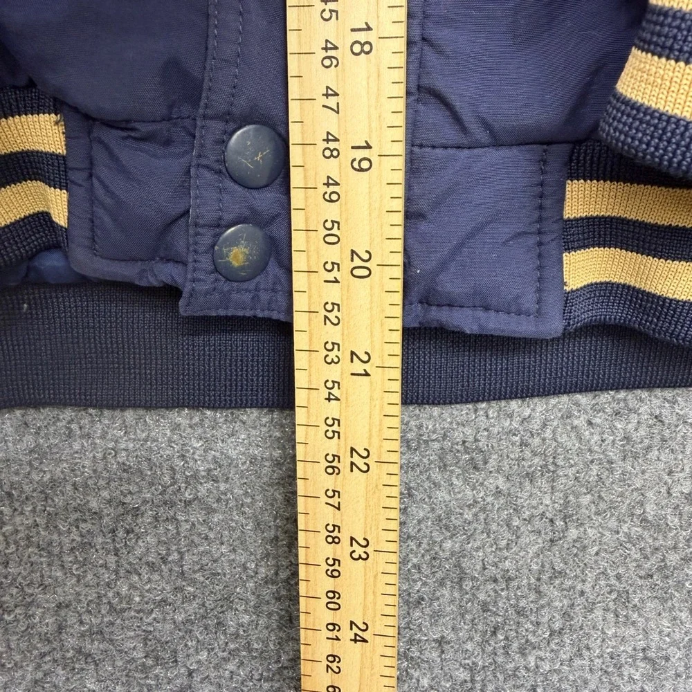 Vintage NFL St Louis Rams Hooded Puffer Jacket Kids Medium Navy Gold RN67891